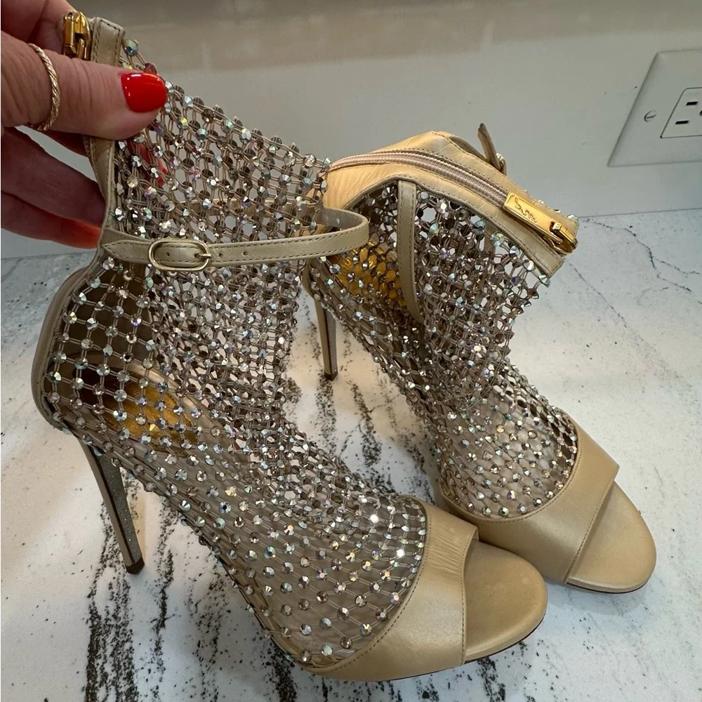 Rene Caovilla gold and Silver Mesh Heels - Picture 7 of 11